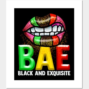 BAE Black And Exquisite Black Pride Tee Melanin Afro America Posters and Art